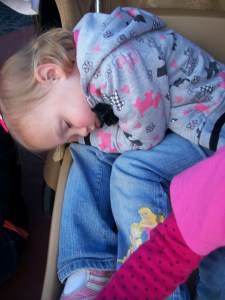 She didn't make it till the parade!  Oh well better for all if she gets a nap. 