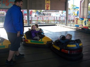 Teagan did not like getting bumped into, she is pointing at Ally for bumping into her. 